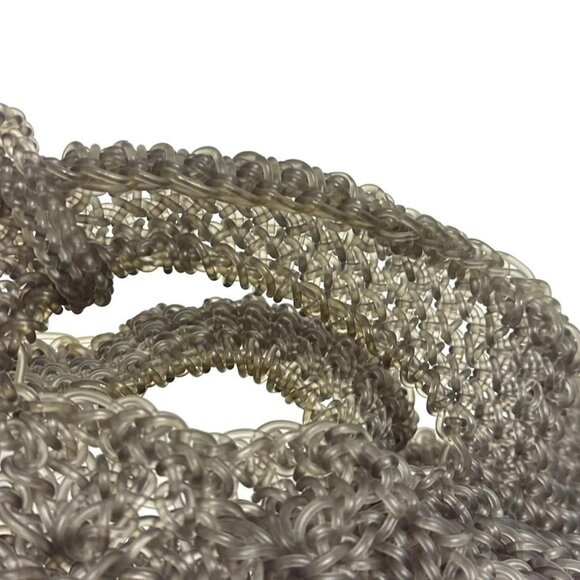 Auth FURLA - Brown Clear Rubber Vinyl Tote Bag - Picture 6 of 9